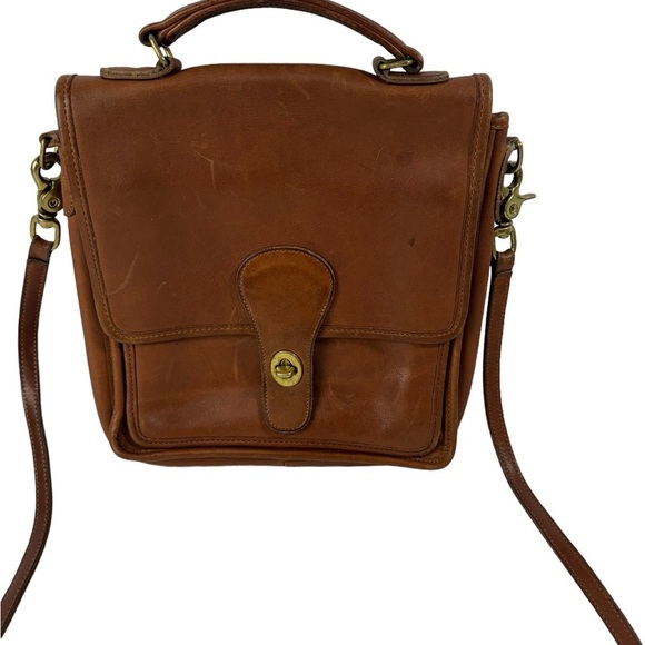 Vintage Coach British Tan Leather Station Crossbody Bag - Picture 3 of 16